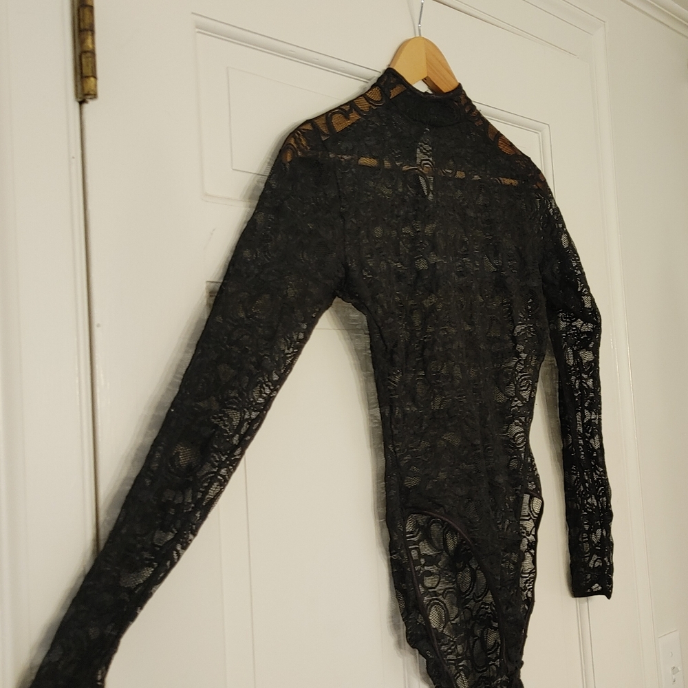 Vintage Victoria's Secret Black Lace Bodysuit